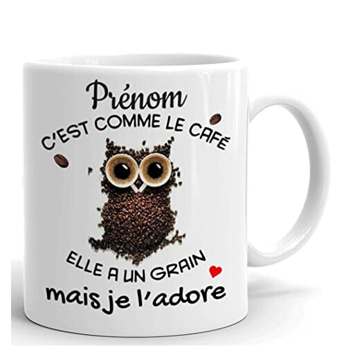 Mug Hibou air céramique personnalisé 320 ml