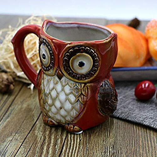 Mug Hibou rouge céramique variant 1 