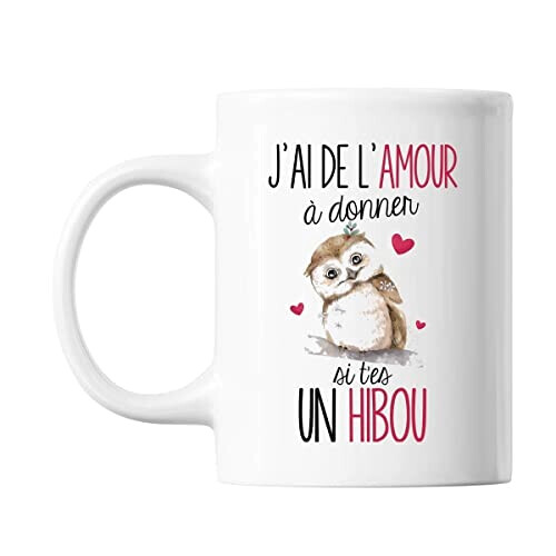 Mug Hibou blanc céramique