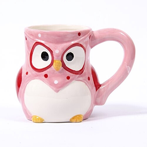 Mug Hibou rose céramique