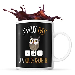 Mug Hibou noir céramique