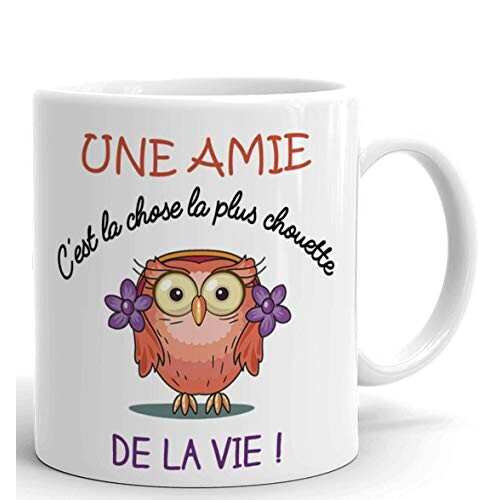 Mug Hibou amie chouette céramique personnalisé 320 ml
