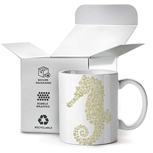 Mug Hippocampe blanc céramique variant 4 