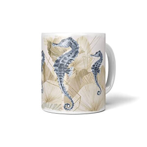 Mug Hippocampe blanc porcelaine 330 ml