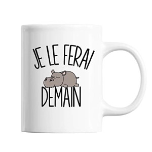 Mug Hippopotame blanc céramique