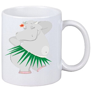 Mug Hippopotame blanc céramique 330 ml