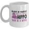 Mug Hippopotame blanc céramique porcelaine - miniature