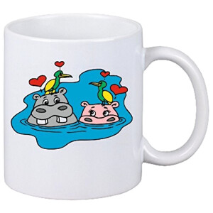 Mug Hippopotame blanc céramique 330 ml