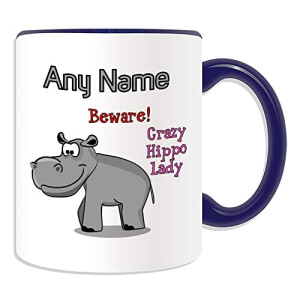 Mug Hippopotame blanc personnalisable