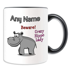 Mug Hippopotame noir personnalisable