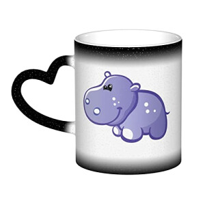 Mug Hippopotame bleue,rouge,noire,blanc céramique