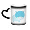 Mug Hippopotame bleue,rouge,noire,blanc céramique - miniature