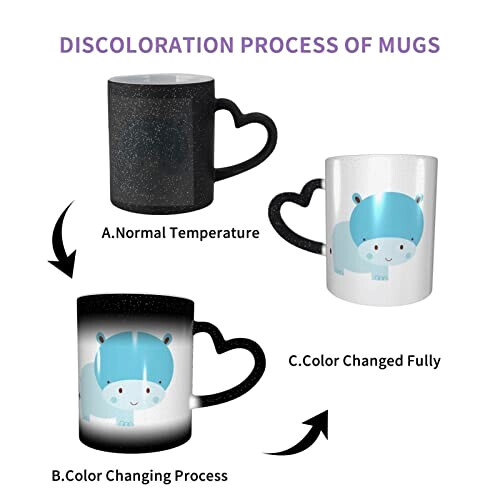 Mug Hippopotame bleue,rouge,noire,blanc céramique variant 2 