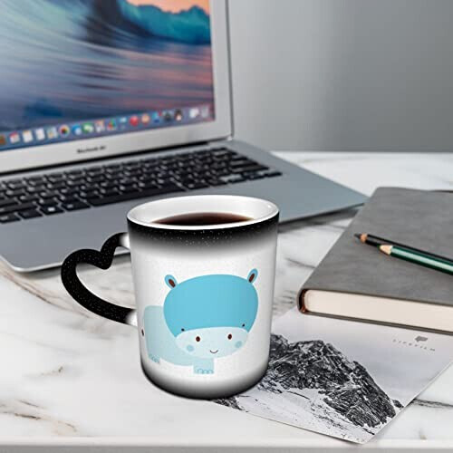 Mug Hippopotame bleue,rouge,noire,blanc céramique variant 3 