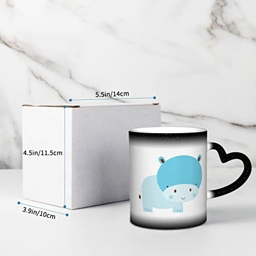 Mug Hippopotame bleue,rouge,noire,blanc céramique variant 4 