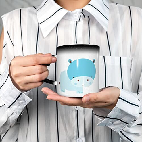 Mug Hippopotame bleue,rouge,noire,blanc céramique variant 6 