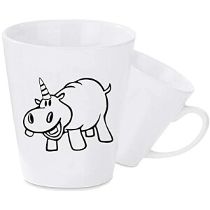 Mug Hippopotame tasse conique en céramique relief logo 330 ml
