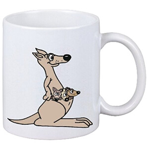 Mug Kangourou blanc céramique 330 ml