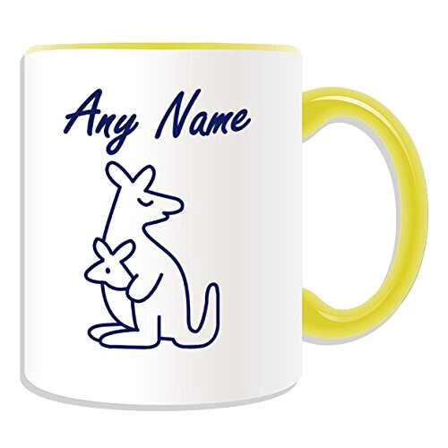 Mug Kangourou jaune céramique personnalisé