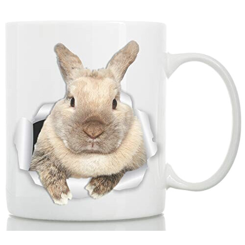 Mug Lapin blancs céramique 3D 330 ml