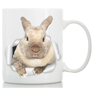 Mug Lapin blanc céramique 3D 440 ml