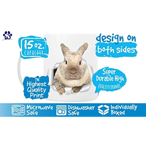 Mug Lapin blanc céramique 3D 440 ml variant 1 