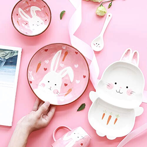 Mug Lapin verte,rose céramique plastique 380 ml variant 3 