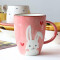 Mug Lapin verte,rose céramique plastique 380 ml - miniature variant 2