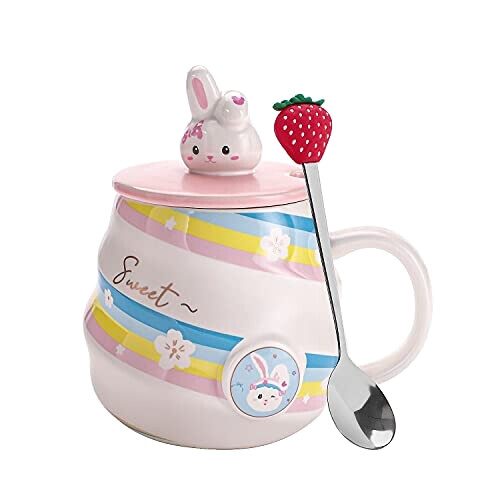 Mug Lapin rose aire céramique 3D 420 ml