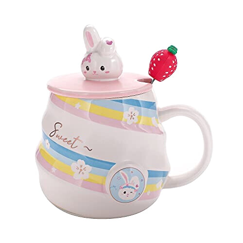 Mug Lapin rose aire céramique 3D 420 ml variant 2 