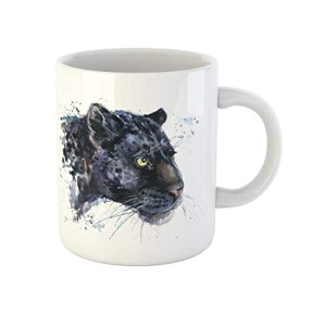 Mug Léopard noir céramique porcelaine personnalisé 330 ml