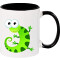 Mug Lézard noir céramique relief 375 ml - miniature