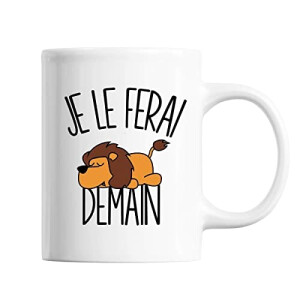 Mug Lion blanc céramique