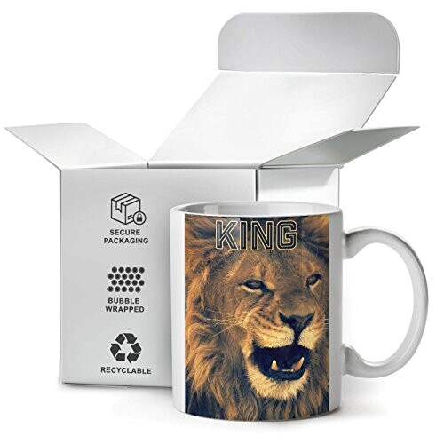 Mug Lion blanc céramique variant 4 