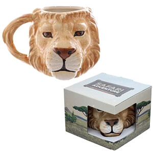 Mug Lion beige/blanc céramique