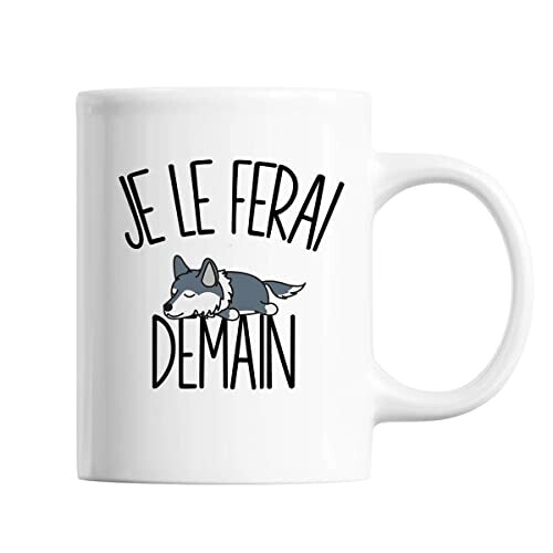 Mug Loup blanc céramique