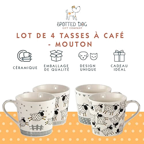 Mug Mouton blanc et noir céramique porcelaine 426 ml variant 0 