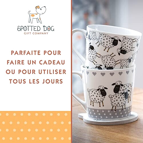 Mug Mouton blanc et noir céramique porcelaine 426 ml variant 2 