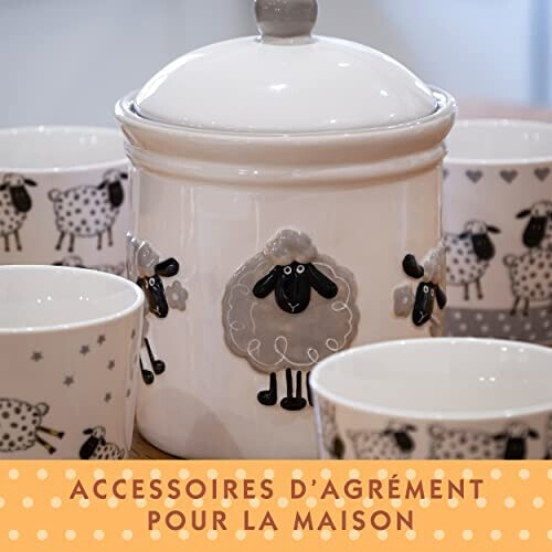 Mug Mouton blanc et noir céramique porcelaine 426 ml variant 3 