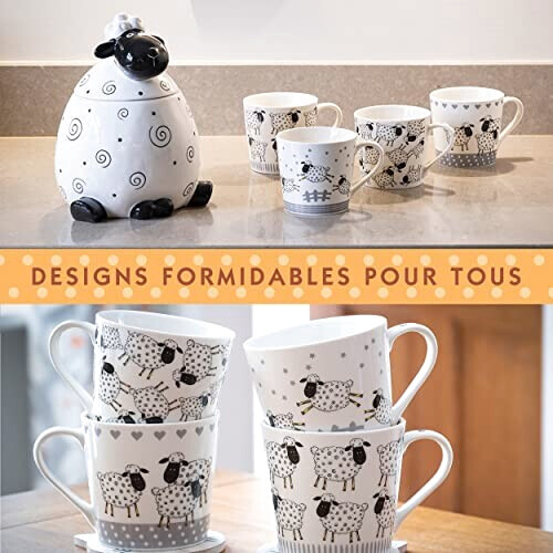 Mug Mouton blanc et noir céramique porcelaine 426 ml variant 5 