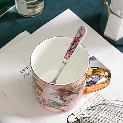 Mug Oiseau rose porcelaine variant 1 