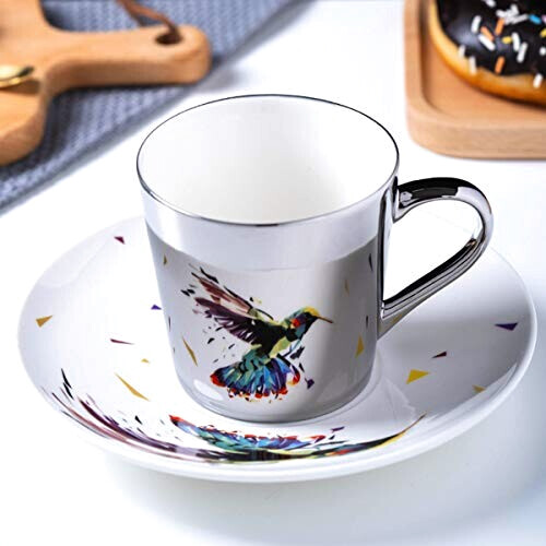 Mug Oiseau argent céramique porcelaine 250 ml variant 0 