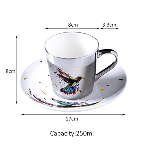 Mug Oiseau argent céramique porcelaine 250 ml variant 3 