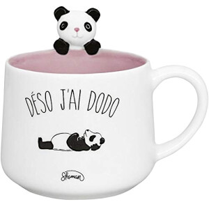 Mug Panda noir,blanc céramique 3D