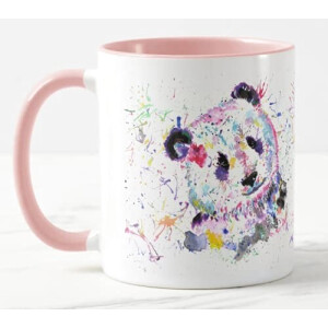 Mug Panda couleuré,rose céramique 325 ml