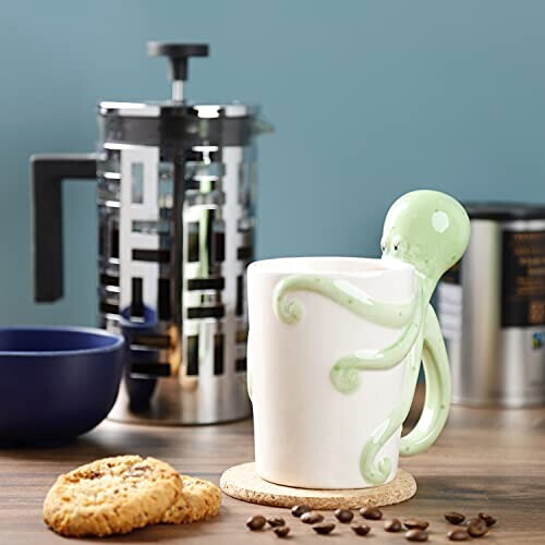 Mug Pieuvre vert/blanc céramique variant 0 
