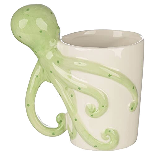Mug Pieuvre vert/blanc céramique variant 2 