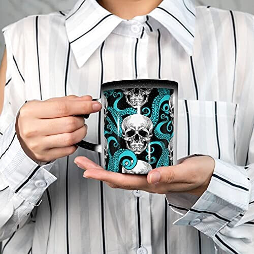 Mug Pieuvre blanc céramique personnalisable magique variant 3 