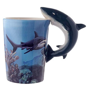 Mug Requin bleu/gris céramique