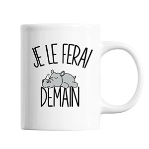 Mug Rhinocéros blanc céramique